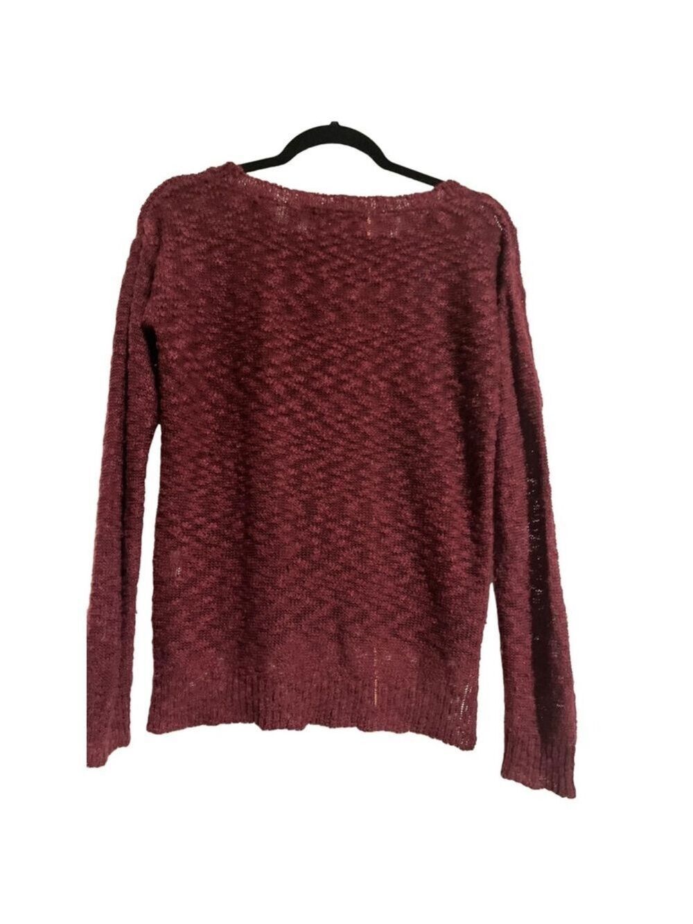 2 for $10 special☀️ Women's Almost Famous Burgundy Love Sweater Size L - Picture 2 of 5